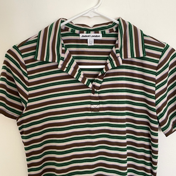 Jaded London Mila Stripe Polo Shirt UK 8/ US S - Picture 7 of 9